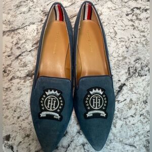 Tommy Hilfiger Blue Embroidered Loafers